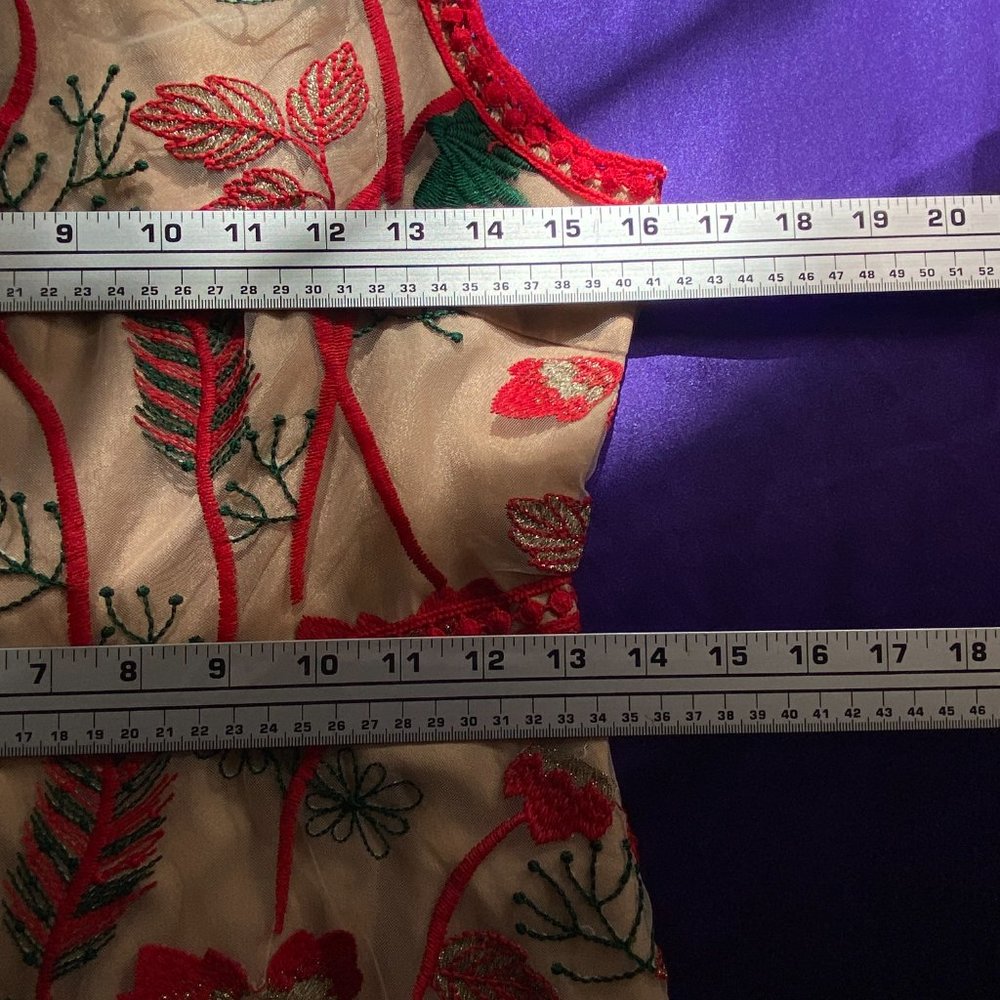 📌Simgent Mesh Dress Embroidery Flower Elegant Festive Lace Dress - Picture 11 of 16